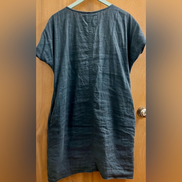 notPERFECTLINEN Grey Blue Short Sleeve Cofete Dress Tunic XS - Picture 2 of 3